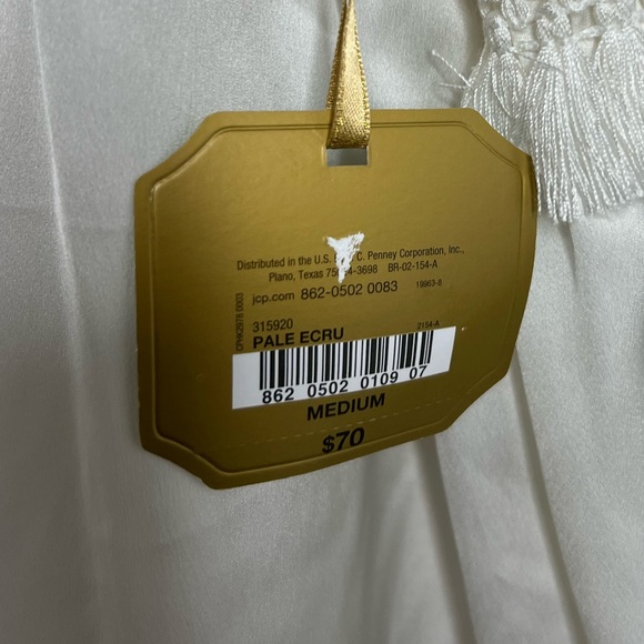 NWT! RYEGRASS white silk long sleeve tassel boho fringe peasant top. Size M. - Picture 7 of 10